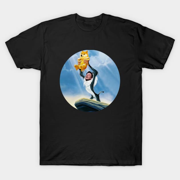Elon Musk And Doge To The Moon T-Shirt by Suchmugs
